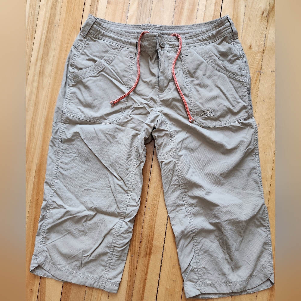 The North Face Beige Cargo Pants with Coral Drawstring